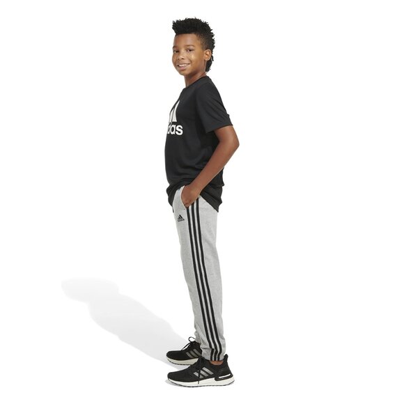 Adidas Boys' Big Elastic Waistband, French Terry 3-Stripe Jogger, Medium, NWT - Picture 4 of 5